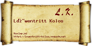 Löwentritt Kolos névjegykártya